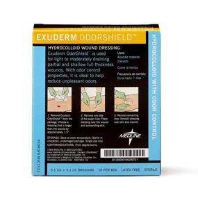 img 2 attached to 🩹 Medline Exuderm Odorshield Hydrocolloid Dressing, 2" x 2" (Pack of 10)