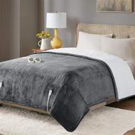 🔥 degrees of comfort sherpa soft dual control electric blanket king size: ultimate heating and comfort with double zone, 20 heat settings, 1-10 hour automatic shut off - washable - 100" x 90" grey logo