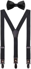 img 4 attached to 👔 CEAJOO Adjustable Black Groomsmen Suspenders: Men's Accessories for Ties, Cummerbunds & Pocket Squares