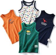 🦖 dive into style with evercute: sleeveless boys' dinosaur cotton clothing logo