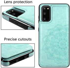 img 1 attached to 🌸 Samsung Galaxy S20 Case - MMHUO Flower Flip Wallet Case with Card Holder, Full Cover Protective Phone Case for Women, Mint