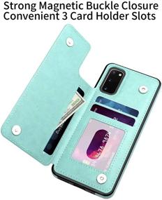 img 2 attached to 🌸 Samsung Galaxy S20 Case - MMHUO Flower Flip Wallet Case with Card Holder, Full Cover Protective Phone Case for Women, Mint