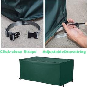 img 1 attached to 📦 AlaSou Deck Box Cover, Waterproof Storage Box Cover with Straps and Handles, Patio Deck Box Cover for Deck Boxes (Green, 62in)