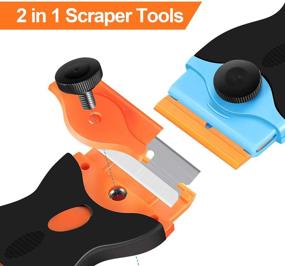 img 3 attached to 🔪 2PACK Razor Blade Scraper Tool Set with 12Pcs Plastic Blades and 8Pcs Metal Blades - Multipurpose Cleaning Scraper for Decals, Stickers, Labels, Caulk, Adhesive, and Paint Removal