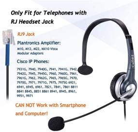 img 3 attached to 📞 Callez C300C1 Corded Telephone Headset Monaural: Noise Canceling Mic, Compatible with Plantronics/Cisco IP Phones