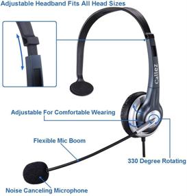 img 1 attached to 📞 Callez C300C1 Corded Telephone Headset Monaural: Noise Canceling Mic, Compatible with Plantronics/Cisco IP Phones