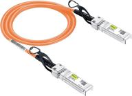 🚀 high-speed orange 10g sfp+ dac cable - twinax sfp cable for ubiquiti unifi devices, 0.5-meter(1.6ft) logo