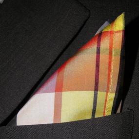 img 1 attached to Yellow Plaid Silk Pocket Square