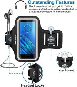 img 3 attached to 📱 Motorola Moto E6/G7 Play Armband, BUMOVE Running Armband for Gym Workouts & Sports, Cell Phone Holder with Key/Card Pocket (Black)