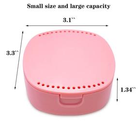 img 2 attached to Multipurpose Retainer Case: Mirror, Ventilation Holes. Ideal for Night Guards, Aligner Trays, Mouthguards, Dentures. Lightweight, Portable, and Versatile (Pink)