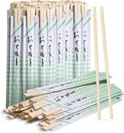 🥢 pack of 50 pairs of sturdy wooden chopsticks - smooth finish, individually wrapped disposable chopsticks logo