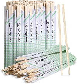 img 4 attached to 🥢 Pack of 50 Pairs of Sturdy Wooden Chopsticks - Smooth Finish, Individually Wrapped Disposable Chopsticks