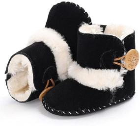 img 1 attached to 🥾 Jonbaem Snow Winter Boots for Newborn Baby Boys Girls - Soft Sole Anti-Slip Winter Warm Crib Booties Shoes for Infants and Toddlers