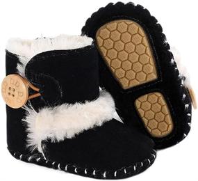 img 4 attached to 🥾 Jonbaem Snow Winter Boots for Newborn Baby Boys Girls - Soft Sole Anti-Slip Winter Warm Crib Booties Shoes for Infants and Toddlers