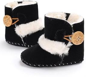 img 2 attached to 🥾 Jonbaem Snow Winter Boots for Newborn Baby Boys Girls - Soft Sole Anti-Slip Winter Warm Crib Booties Shoes for Infants and Toddlers