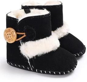 img 3 attached to 🥾 Jonbaem Snow Winter Boots for Newborn Baby Boys Girls - Soft Sole Anti-Slip Winter Warm Crib Booties Shoes for Infants and Toddlers