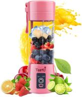 🍉 portable blender tastli: mini fruit juicer cup for juice shakes & smoothies – 13oz bottles, 6 blades, usb rechargeable (pink) логотип