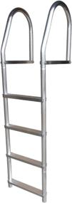 img 2 attached to 🔝 Premium Dock Edge + ECO Weld Free Fixed Dock Ladder: 4-Step Aluminum Design for Durability