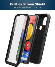 img 1 attached to Encased Pixel 5 Case with Screen Protector and Belt Clip: 📱 The Ultimate Heavy Duty Full Body Cover for Google Pixel 5 - Black