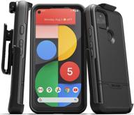 encased pixel 5 case with screen protector and belt clip: 📱 the ultimate heavy duty full body cover for google pixel 5 - black logo