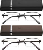 thin and lightweight reading glasses with spring hinges, ideal for men and women - includes protective cases logo