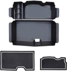 img 2 attached to Органайзер для центральной консоли SENSHINE для Jeep Wrangler JL/JLU 2018 2019 2020 2021 и Gladiator JT Truck 2020 2021, аксессуары для вторичного хранения, лоток для подлокотника (с белой отделкой)