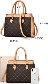 img 2 attached to 👜 Women's Print Leather Satchel Handbag - Handbags & Wallets for Women