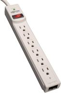 reliable tripp lite 6-outlet surge protector power strip - black with 8ft cord, tel/modem protection, rj11, $20,000 insurance (tlp608tel) logo