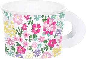 img 2 attached to Stylish and Convenient: (16 Pack) Floral Tea Time Party Paper Cups with Handles - Includes Bonus Party Planning Checklist!