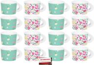 stylish and convenient: (16 pack) floral tea time party paper cups with handles - includes bonus party planning checklist! логотип