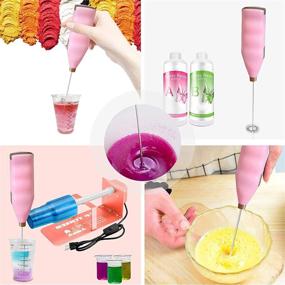 img 3 attached to Handheld Electric Stirrer for Epoxy Resin Mixing – Stainless Steel Drink Mixer – Battery Powered – Ideal for DIY Glitter Tumbler Cups (Pink)