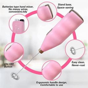 img 1 attached to Handheld Electric Stirrer for Epoxy Resin Mixing – Stainless Steel Drink Mixer – Battery Powered – Ideal for DIY Glitter Tumbler Cups (Pink)