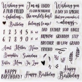 img 4 attached to Birthday Sentiment Stamps for Card Making - 8x8 Inch Clear Acrylic Set - Ideal for Card Making Crafts - Premium Quality Crafting Supplies