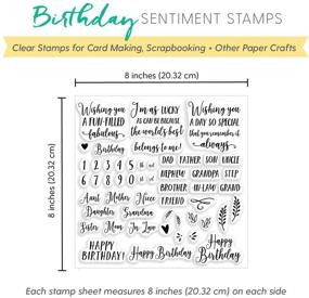 img 3 attached to Birthday Sentiment Stamps for Card Making - 8x8 Inch Clear Acrylic Set - Ideal for Card Making Crafts - Premium Quality Crafting Supplies