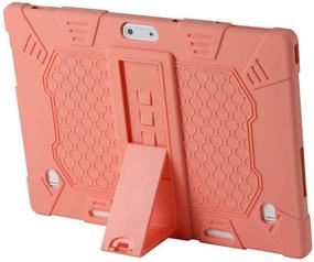 img 2 attached to 📱 HminSen Case for YELLYOUTH 10.1 Inch Silicone Adjustable Stand Cover Compatible with Foren-Tek 10, Pavoma 10, Penen 10 Inch Android Tablet, ZONKO 10.1, and KOOA 10 Inch Tablet (Pink) - Improved SEO