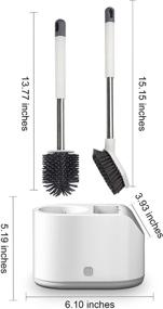 img 1 attached to 🚽 HST Silicone Toilet Brush Set with Soft Bristles for Bathroom Cleaning - Grey