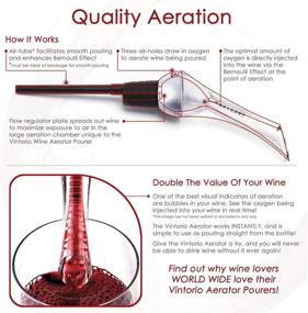 img 2 attached to 🍷 Enhance Your Wine Experience with Vintorio Wine Aerator Pourer - Ultimate Aerating Pourer and Decanter Spout (Silver)