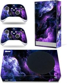 img 1 attached to 🎮 DOMILINA Xbox Series S Skin Stickers: Purple Cloud Vinyl Decal Cover for Microsoft Console & Controllers — Ultimate Protection and Style