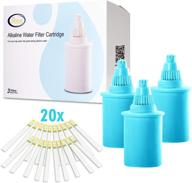 🚰 prime alkaline water filter replacement cartridge - 3 pack: includes 20 alkaline and ph testing strips - compatible with various models - 6 stage alkaline water filter replacement - water alkalizer logo