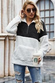 img 2 attached to Warm and Cozy: Jumppmile Women's Sherpa Pullover, an Oversized Fuzzy Fleece Sweatshirt Jacket Coat