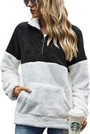 warm and cozy: jumppmile women's sherpa pullover, an oversized fuzzy fleece sweatshirt jacket coat logo