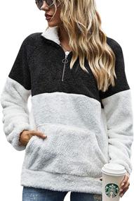 img 4 attached to Warm and Cozy: Jumppmile Women's Sherpa Pullover, an Oversized Fuzzy Fleece Sweatshirt Jacket Coat