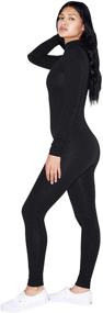 img 1 attached to 👗 Maximize Your Style with American Apparel Women's Stretchy Long Sleeve Turtleneck Catsuit in Cotton Spandex