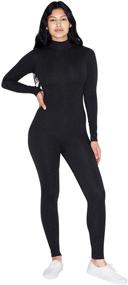 img 4 attached to 👗 Maximize Your Style with American Apparel Women's Stretchy Long Sleeve Turtleneck Catsuit in Cotton Spandex