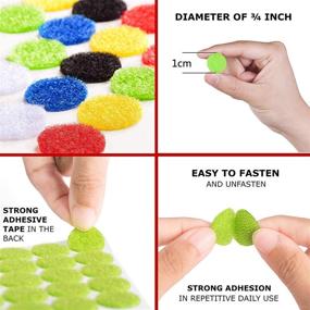 img 3 attached to 🔴 Vkey Colorful Hook and Loop Self Adhesive Fastener Dots Coins - Heavy Duty Circles Ideal for Home, Office, Classroom, and Crafts - 1cm/324 Pairs - Multi-Color Variety Pack