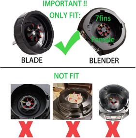 img 1 attached to 🔪 7 Fin Gears Blender Blade Replacement for Ninja BL450-30 BL456-30 BL454-30 Auto iQ Pro BL480-30 BL480D-30 BL482-30 BL491 BL682-30 BL642-30 32oz 24oz 18oz Cup Nutri Blender Parts