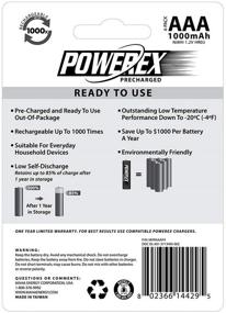 img 3 attached to Аккумуляторы Powerex Precharged AAA NiMH - долговечные и с низкой саморазрядкой (набор из 4 штук)