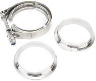 🔧 high-performance 3 inch v band clamp kit - cnc machined stainless steel flanges - ideal for turbo, downpipes, and exhaust systems - v-band flange set (3in ss vband) logo