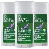 🍃 desert essence tea tree oil deodorant pack of 3 - long lasting aluminum & propylene glycol free - neutralizes odor - citrus scent - skin protection - antiseptic logo