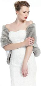 img 4 attached to ❄️ Winter Bridal Wedding Shawl – Essential Women's Accessories in Scarves & Wraps